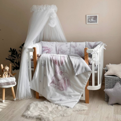 Set lenjerie Patut Bebe Copii 7 piese Magic gri